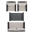 Safavieh Vellor 4 Pc Wicker and Rattan Living Set in Black / Light Gray