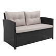 Safavieh Vellor 4 Pc Wicker and Rattan Living Set in Black / Light Gray