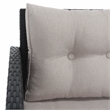 Safavieh Vellor 4 Pc Wicker and Rattan Living Set in Black / Light Gray
