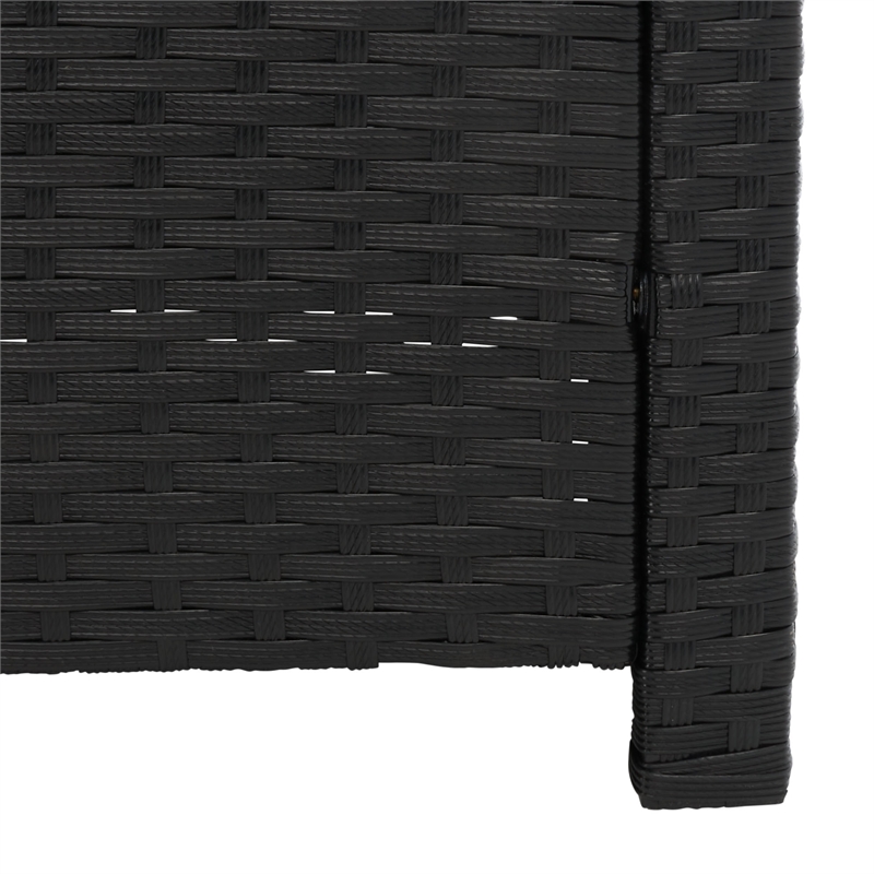 Safavieh Vellor 4 Pc Wicker and Rattan Living Set in Black / Light Gray