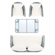 Safavieh Jorda 4Pc Steel and Fabric Living Set in Gray / Beige