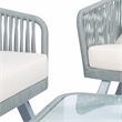 Safavieh Jorda 4Pc Steel and Fabric Living Set in Gray / Beige