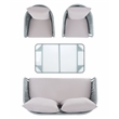 Safavieh Jorda 4Pc Steel and Fabric Living Set in Gray / Gray