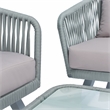 Safavieh Jorda 4Pc Steel and Fabric Living Set in Gray / Gray