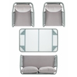 Safavieh Torsla 4Pc Steel and Fabric Living Set in Gray / Gray