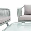 Safavieh Torsla 4Pc Steel and Fabric Living Set in Gray / Gray