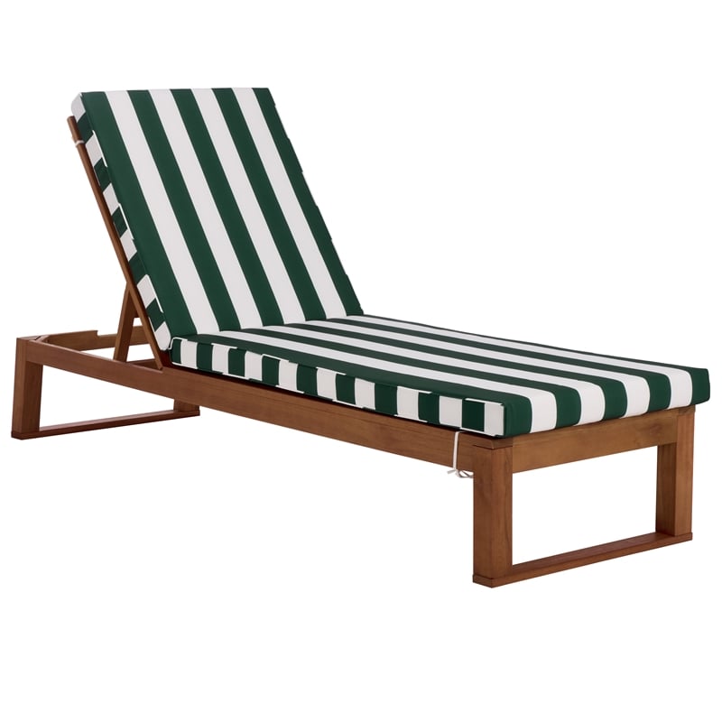 Safavieh Sophie Wood Lounger  in Natural /  Green