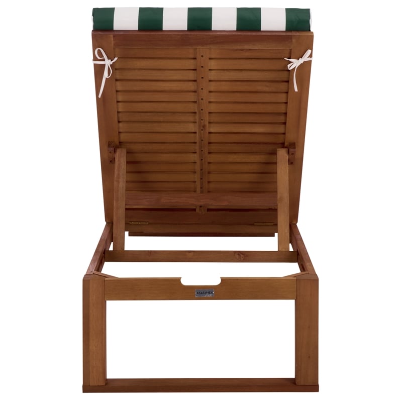 Safavieh Sophie Wood Lounger  in Natural /  Green