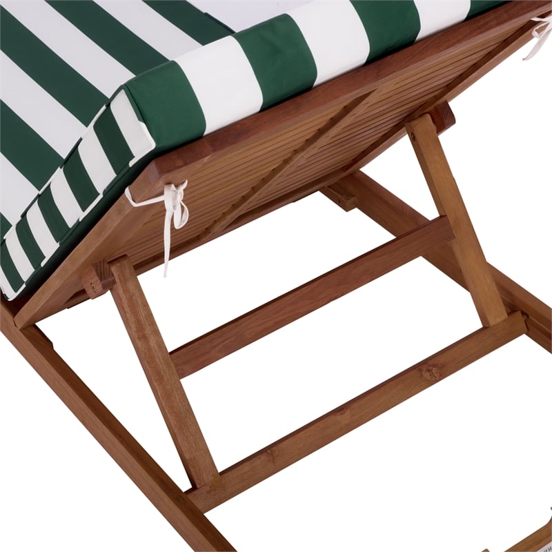 Safavieh Sophie Wood Lounger  in Natural /  Green