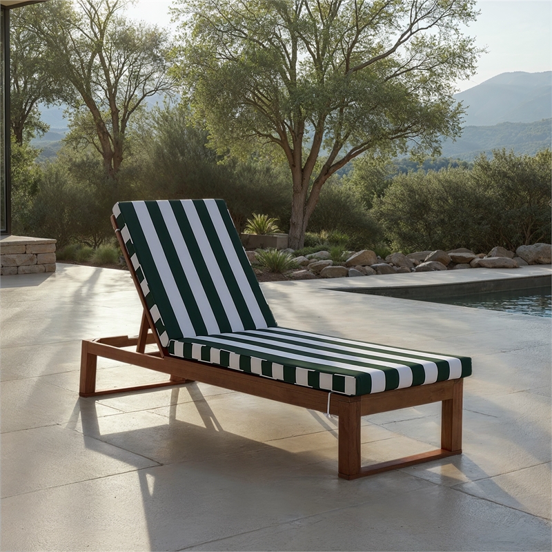 Safavieh Sophie Wood Lounger  in Natural /  Green