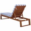 Safavieh Sophie Wood Lounger in Natural / Baby Blue