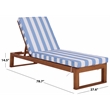 Safavieh Sophie Wood Lounger in Natural / Baby Blue
