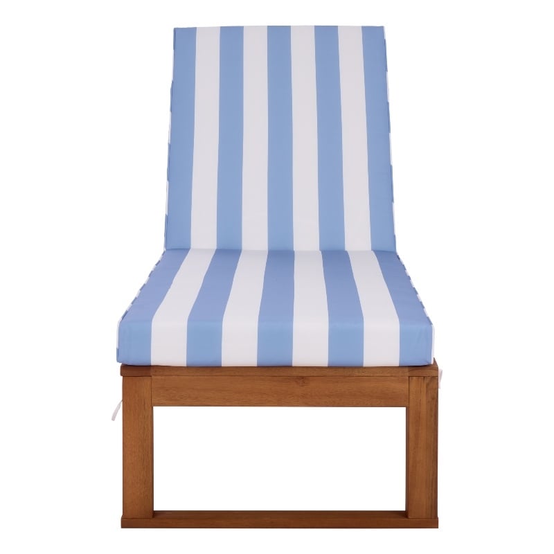 Safavieh Sophie Wood Lounger in Natural / Baby Blue