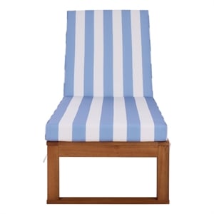 Safavieh Sophie Wood Lounger in Natural / Baby Blue
