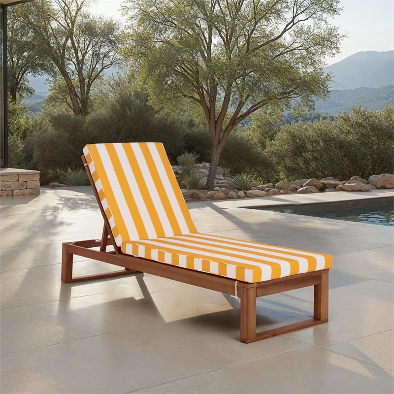 Safavieh Sophie Wood Lounger in Natural / Yellow