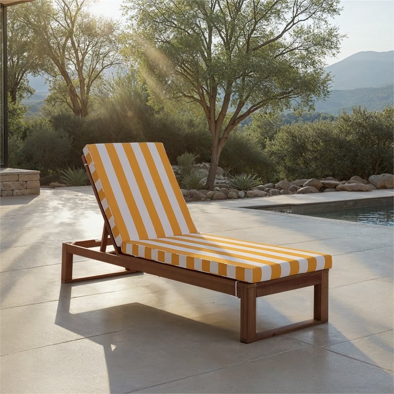 Safavieh Sophie Wood Lounger in Natural / Yellow