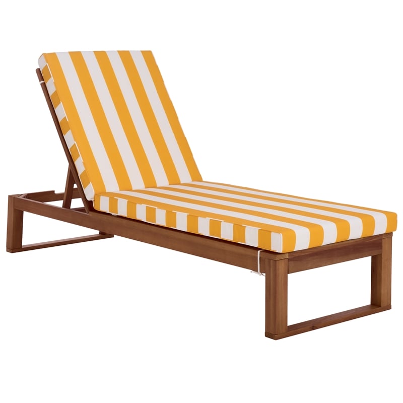 Safavieh Sophie Wood Lounger in Natural / Yellow