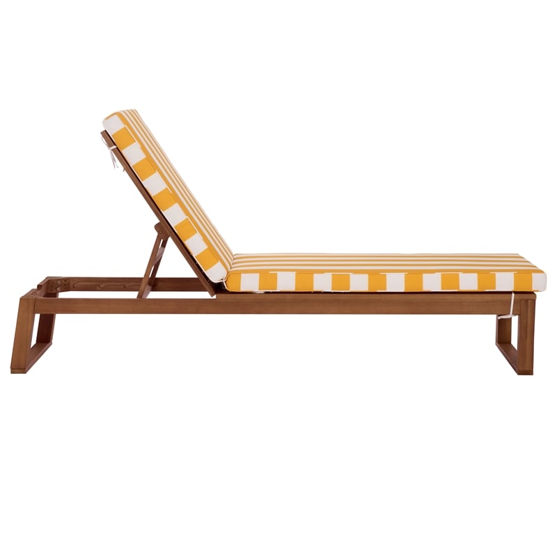 Safavieh Sophie Wood Lounger in Natural / Yellow