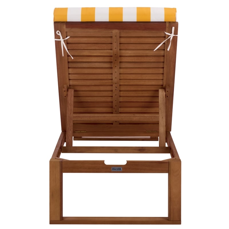 Safavieh Sophie Wood Lounger in Natural / Yellow