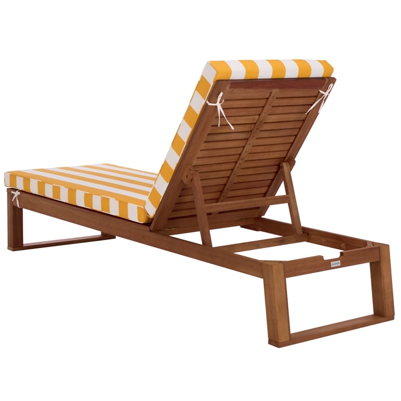 Safavieh Sophie Wood Lounger in Natural / Yellow