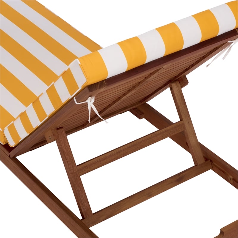 Safavieh Sophie Wood Lounger in Natural / Yellow