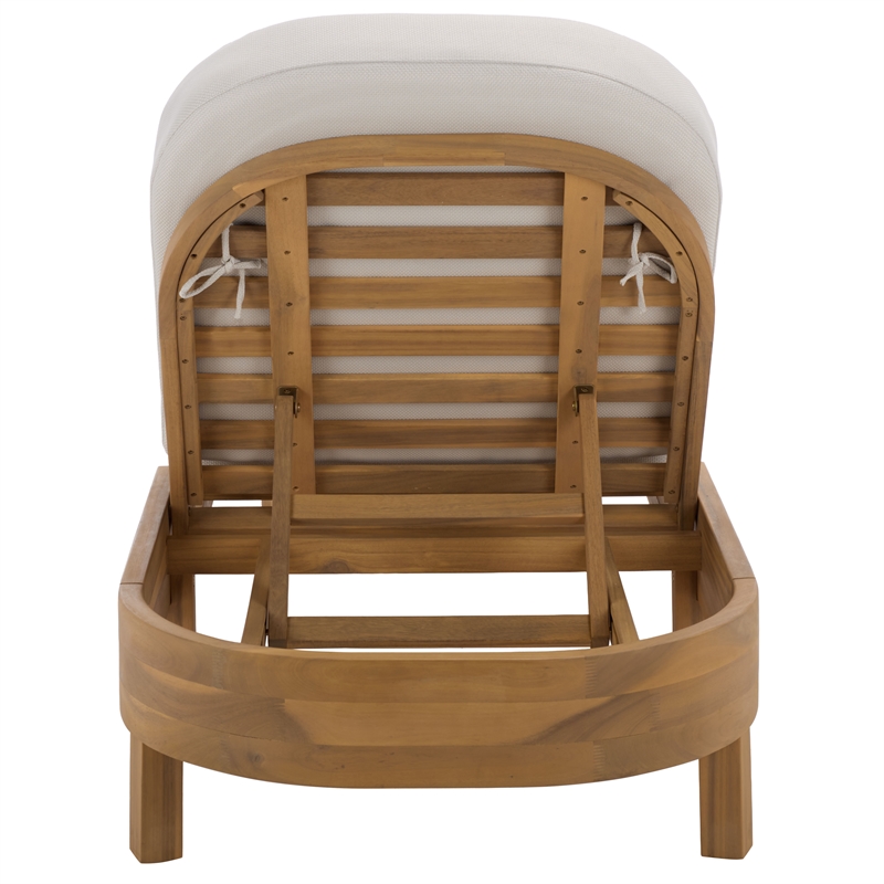 Safavieh Kento Wood Lounger  in Natural / Taupe