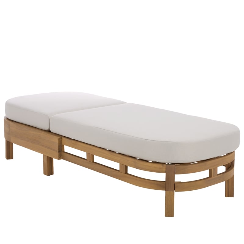 Safavieh Kento Wood Lounger  in Natural / Taupe