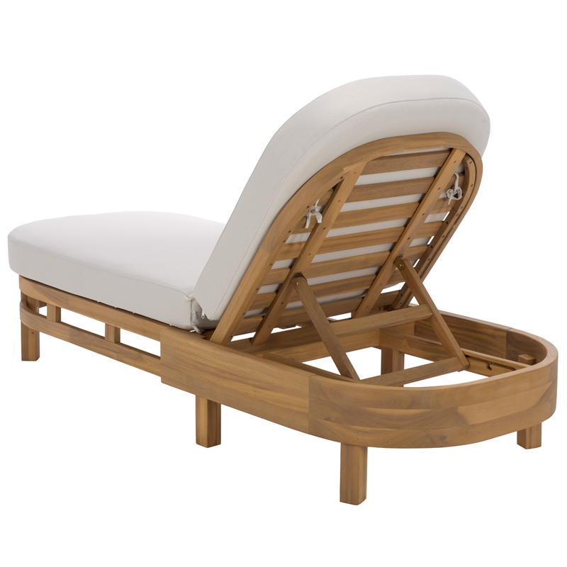 Safavieh Kento Wood Lounger  in Natural / Taupe