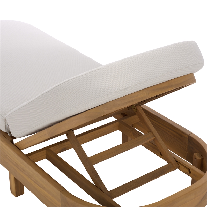Safavieh Kento Wood Lounger  in Natural / Taupe