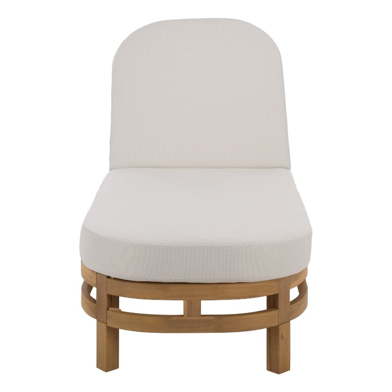 Safavieh Kento Wood Lounger  in Natural / Taupe