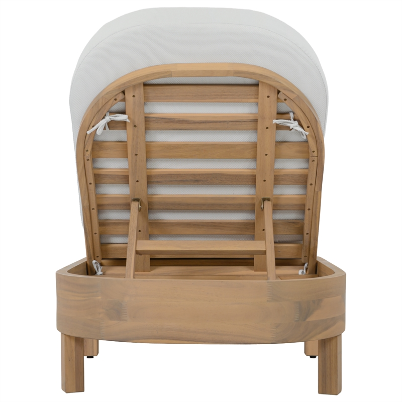Safavieh Kento Wood Lounger in Oak / Ivory