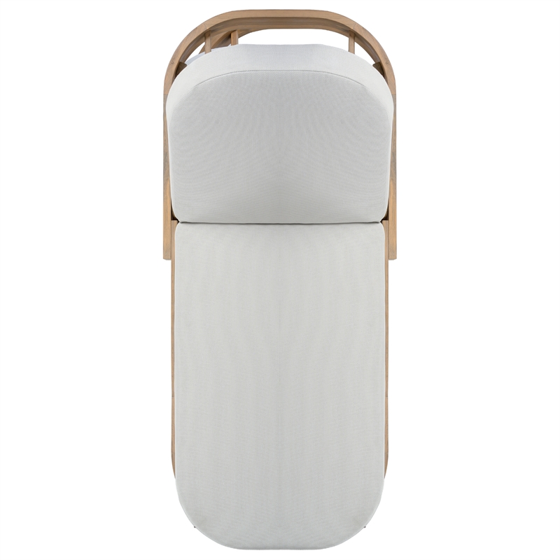 Safavieh Kento Wood Lounger in Oak / Ivory