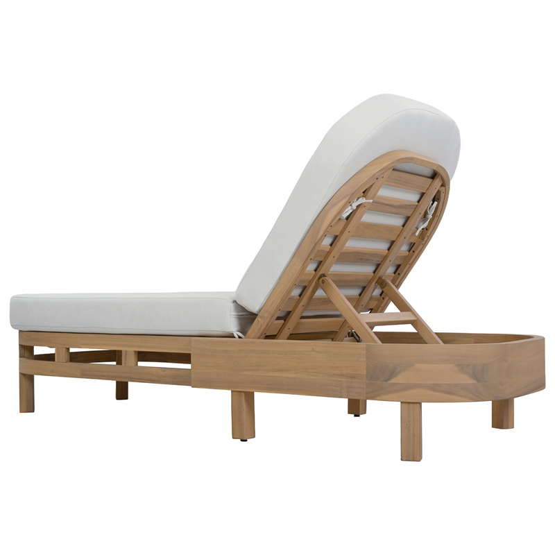 Safavieh Kento Wood Lounger in Oak / Ivory