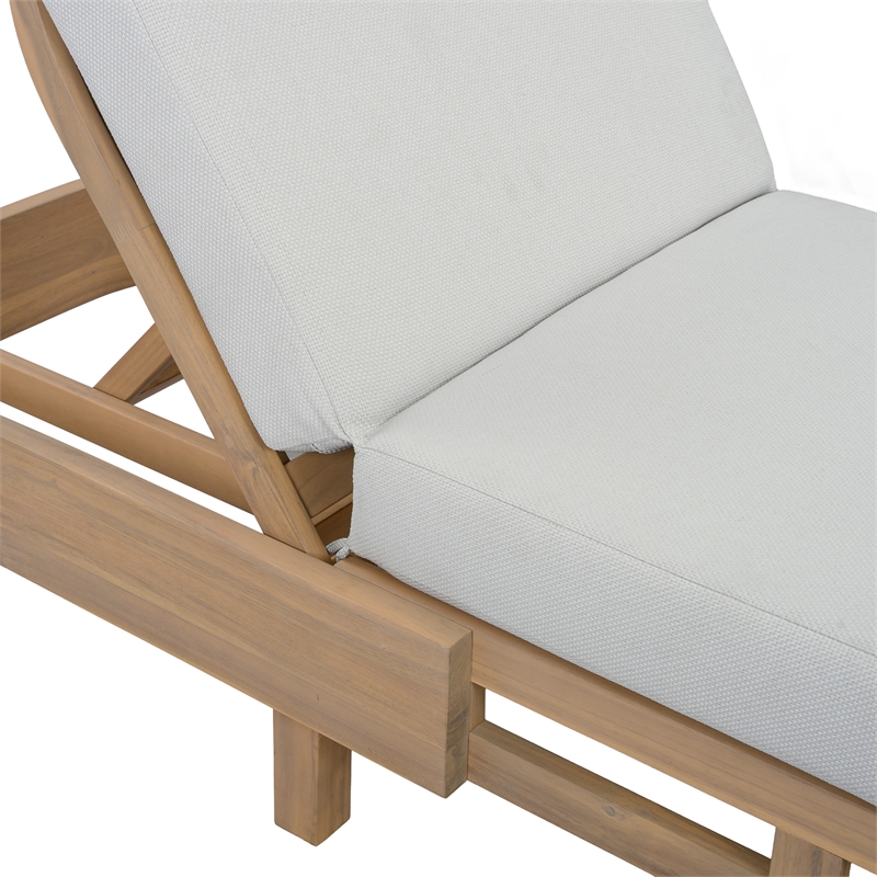 Safavieh Kento Wood Lounger in Oak / Ivory