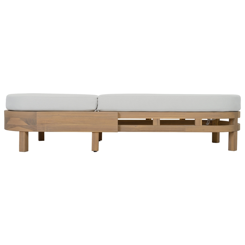 Safavieh Kento Wood Lounger in Oak / Ivory