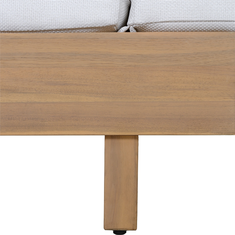 Safavieh Kento Wood Lounger in Oak / Ivory