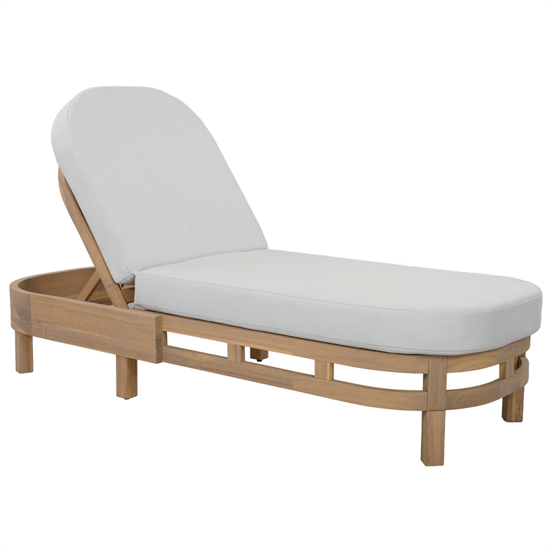 Safavieh Kento Wood Lounger in Oak / Ivory