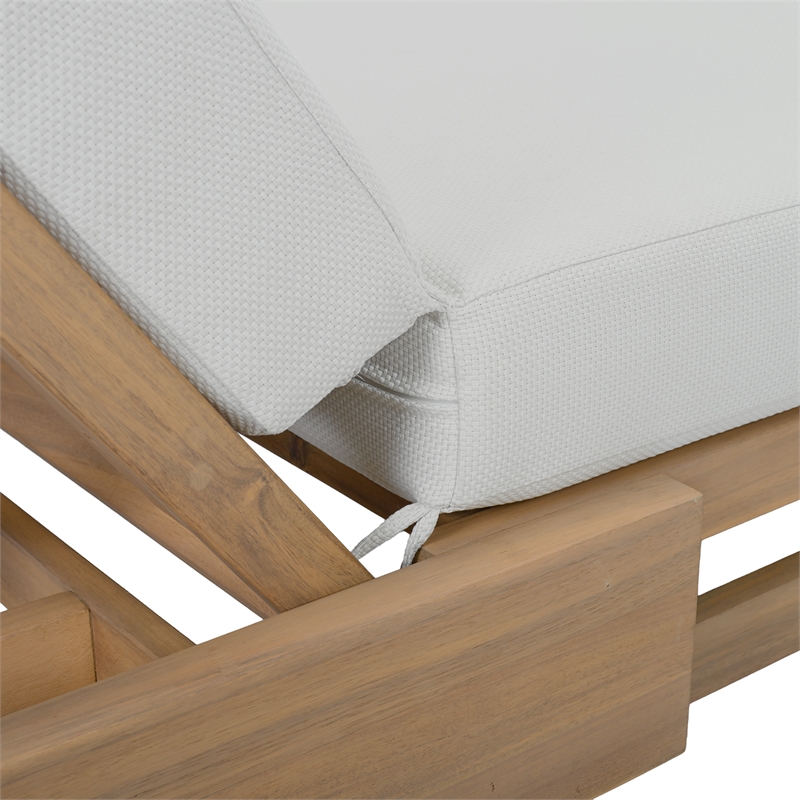 Safavieh Kento Wood Lounger in Oak / Ivory
