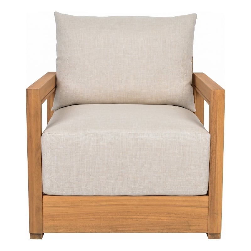 Safavieh Jackson Wood Armchair  in Natural / Taupe