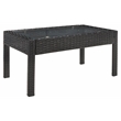 Safavieh Bassey 4Pc Wicker and Rattan Living Set in Black / Light Gray