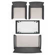 Safavieh Bassey 4Pc Wicker and Rattan Living Set in Black / Light Gray