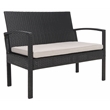 Safavieh Bassey 4Pc Wicker and Rattan Living Set in Black / Light Gray