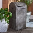 Safavieh Serapis Wicker and Rattan Trash Bin in Gray / Brown