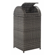 Safavieh Serapis Wicker and Rattan Trash Bin in Gray / Brown