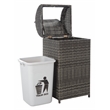 Safavieh Serapis Wicker and Rattan Trash Bin in Gray / Brown
