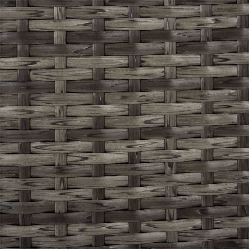 Safavieh Serapis Wicker and Rattan Trash Bin in Gray / Brown