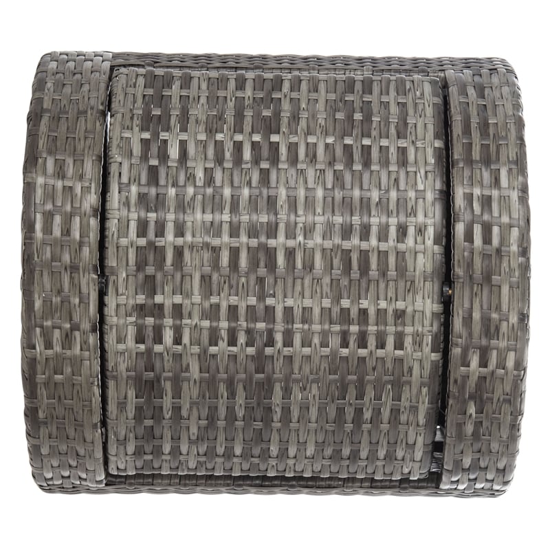 Safavieh Serapis Wicker and Rattan Trash Bin in Gray / Brown