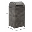 Safavieh Serapis Wicker and Rattan Trash Bin in Gray / Brown