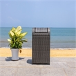 Safavieh Serapis Wicker and Rattan Trash Bin in Gray / Brown