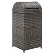 Safavieh Serapis Wicker and Rattan Trash Bin in Gray / Brown